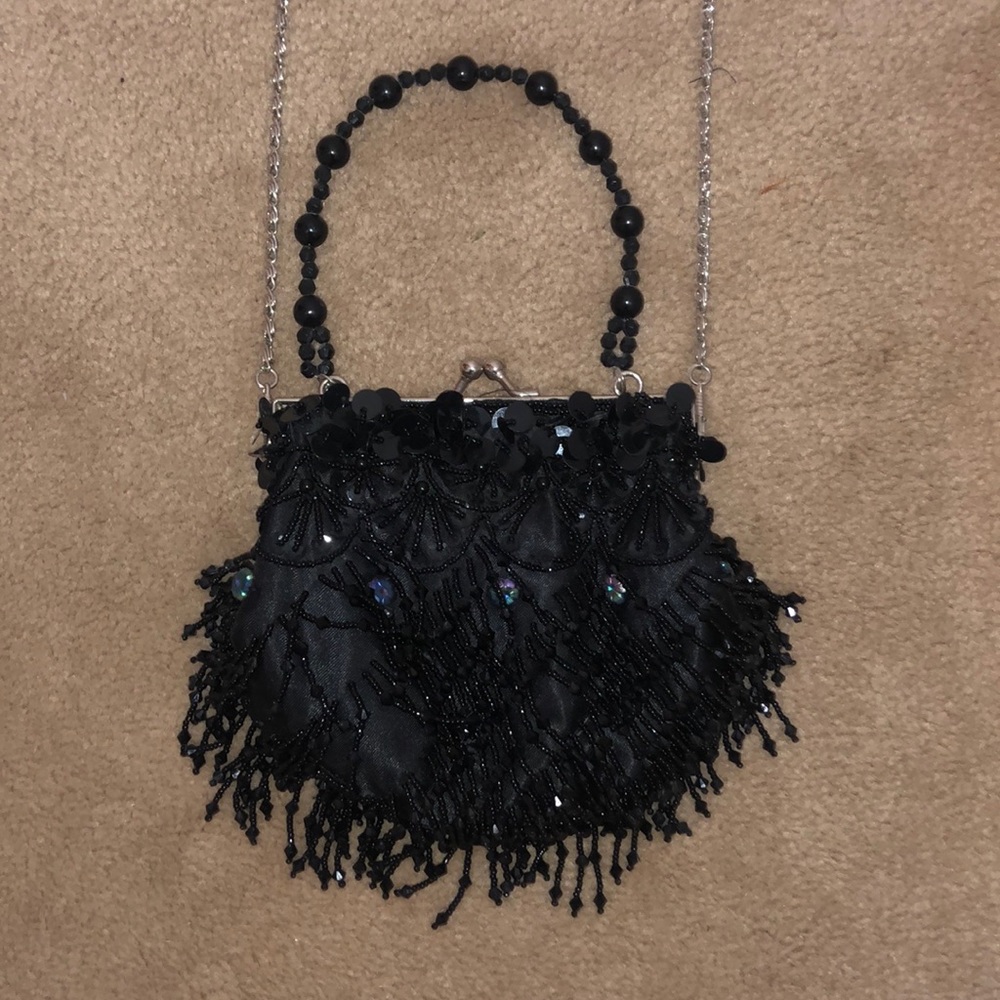 Black sequin crossbody bag